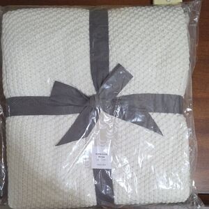 West Elm Off White Blanket Throw